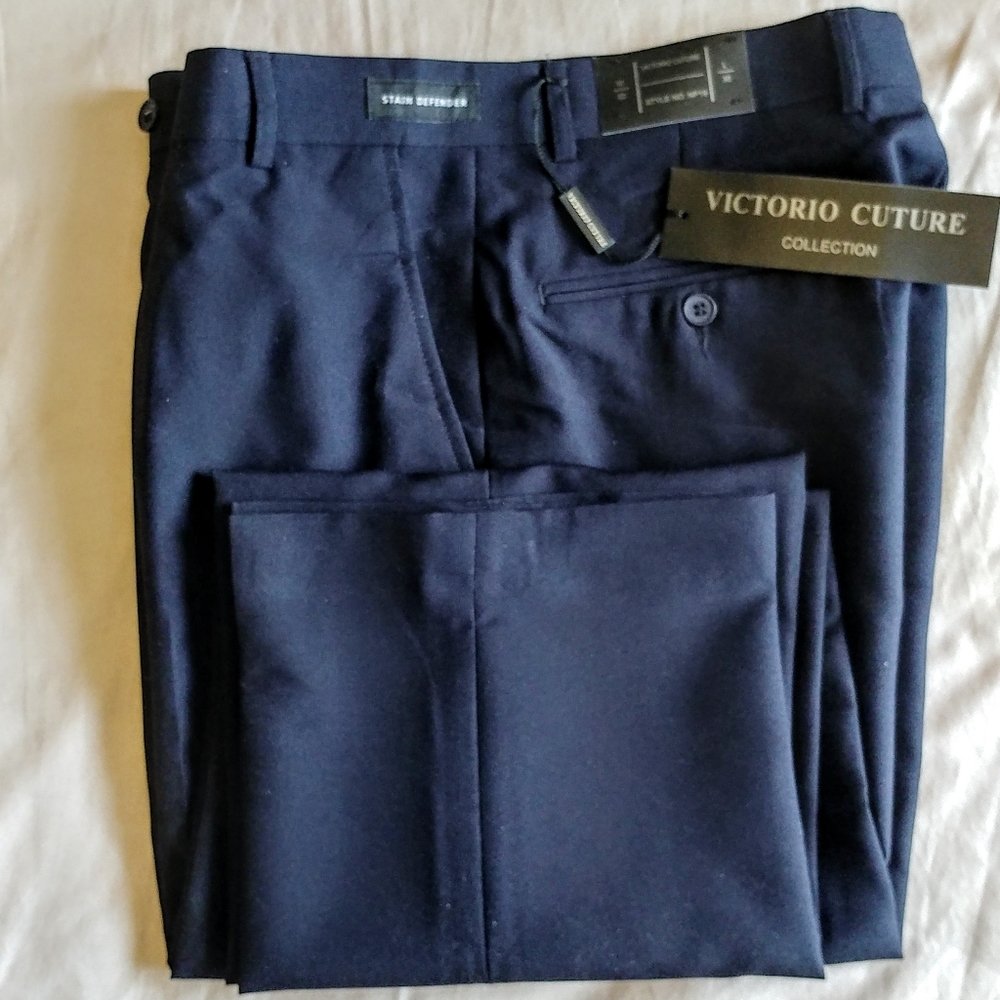 New Victori Future Navy Stain Defender Dress Pants